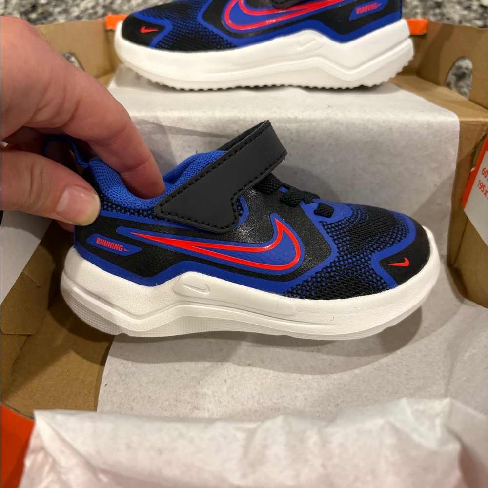 Nike Kids Sneakers - Black, Blue, and Red